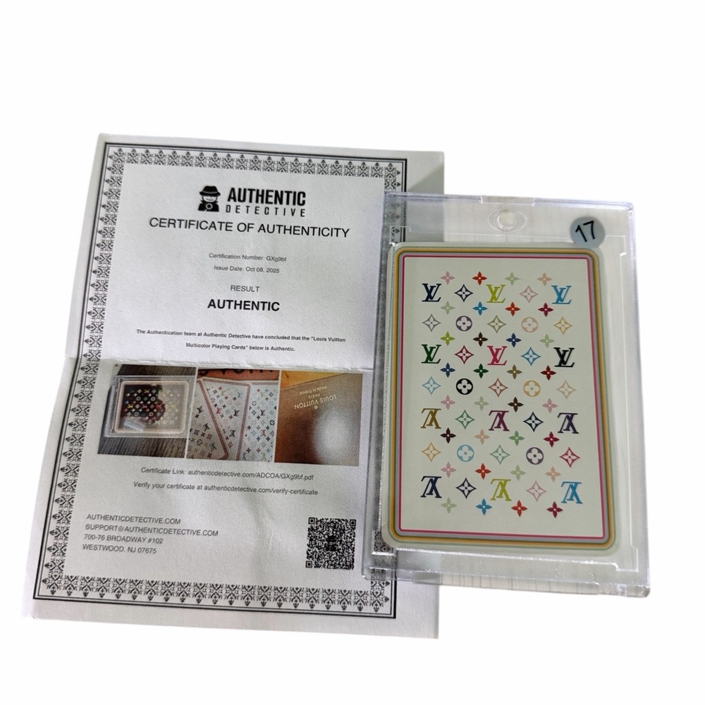 2 RARE Louis Vuitton Murakami Black and White Joker Playing Cards with COA